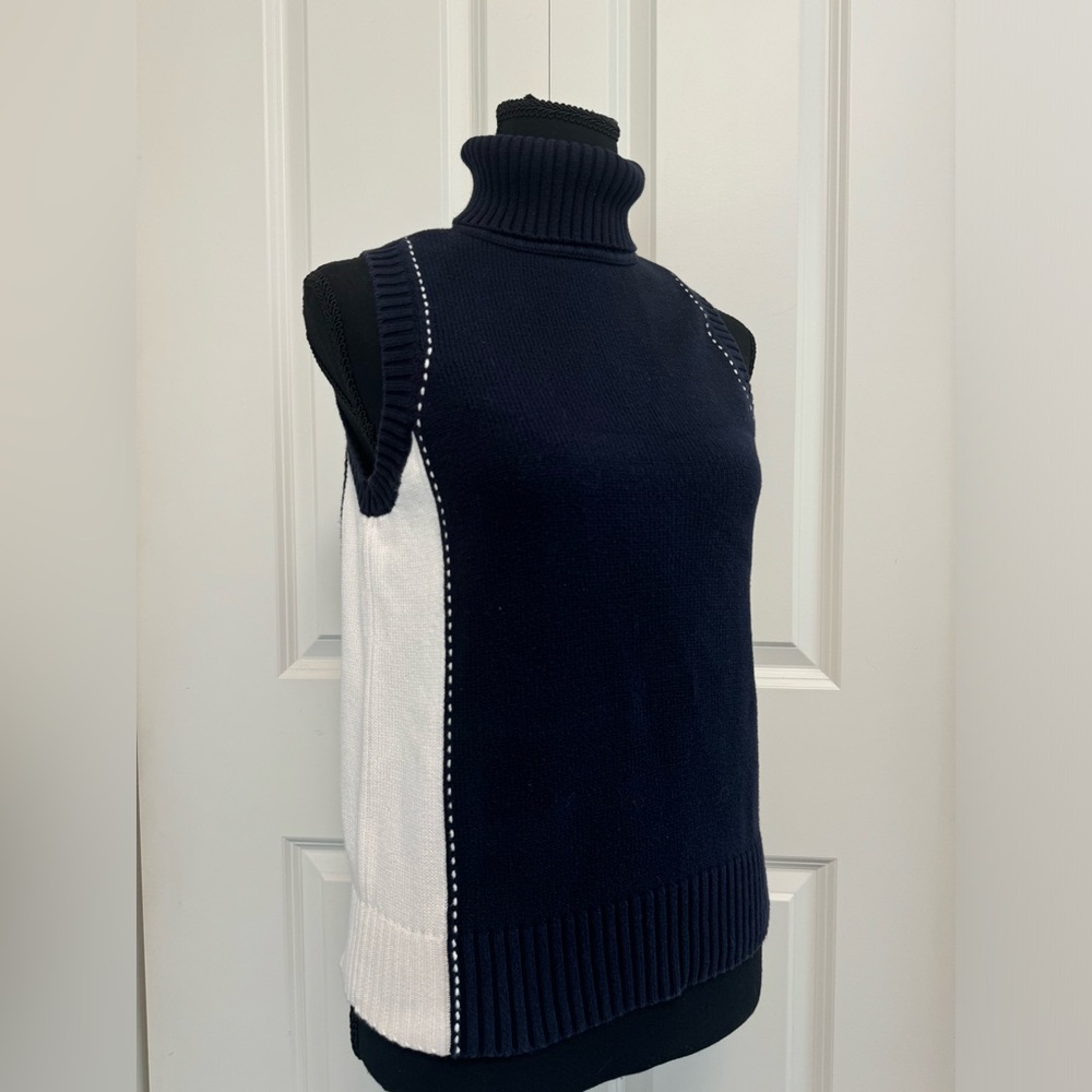 Navy Tommy Hilfiger Sleeveless Knit Turtleneck Women size M